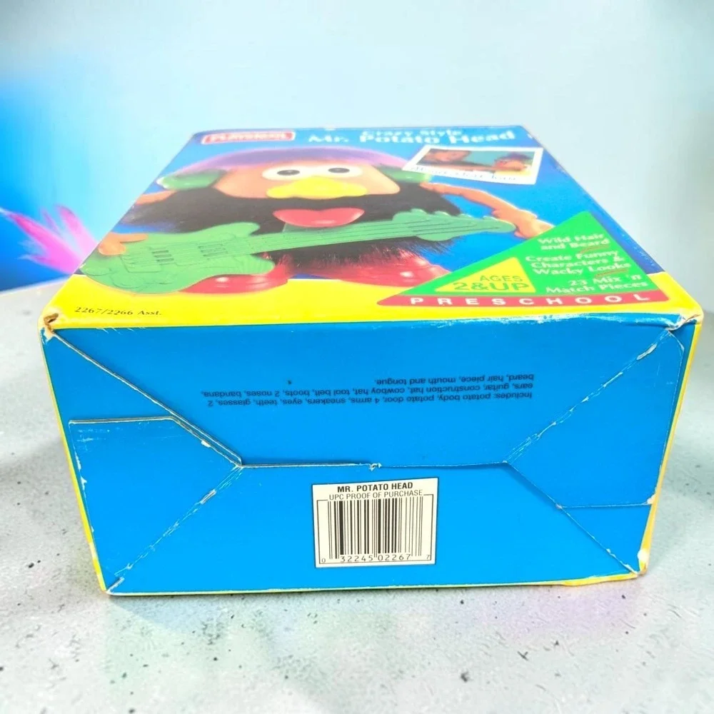 VTG 90's Playskool Crazy Style Mr Potato Head Box Set Purple Hair Guitar 1994